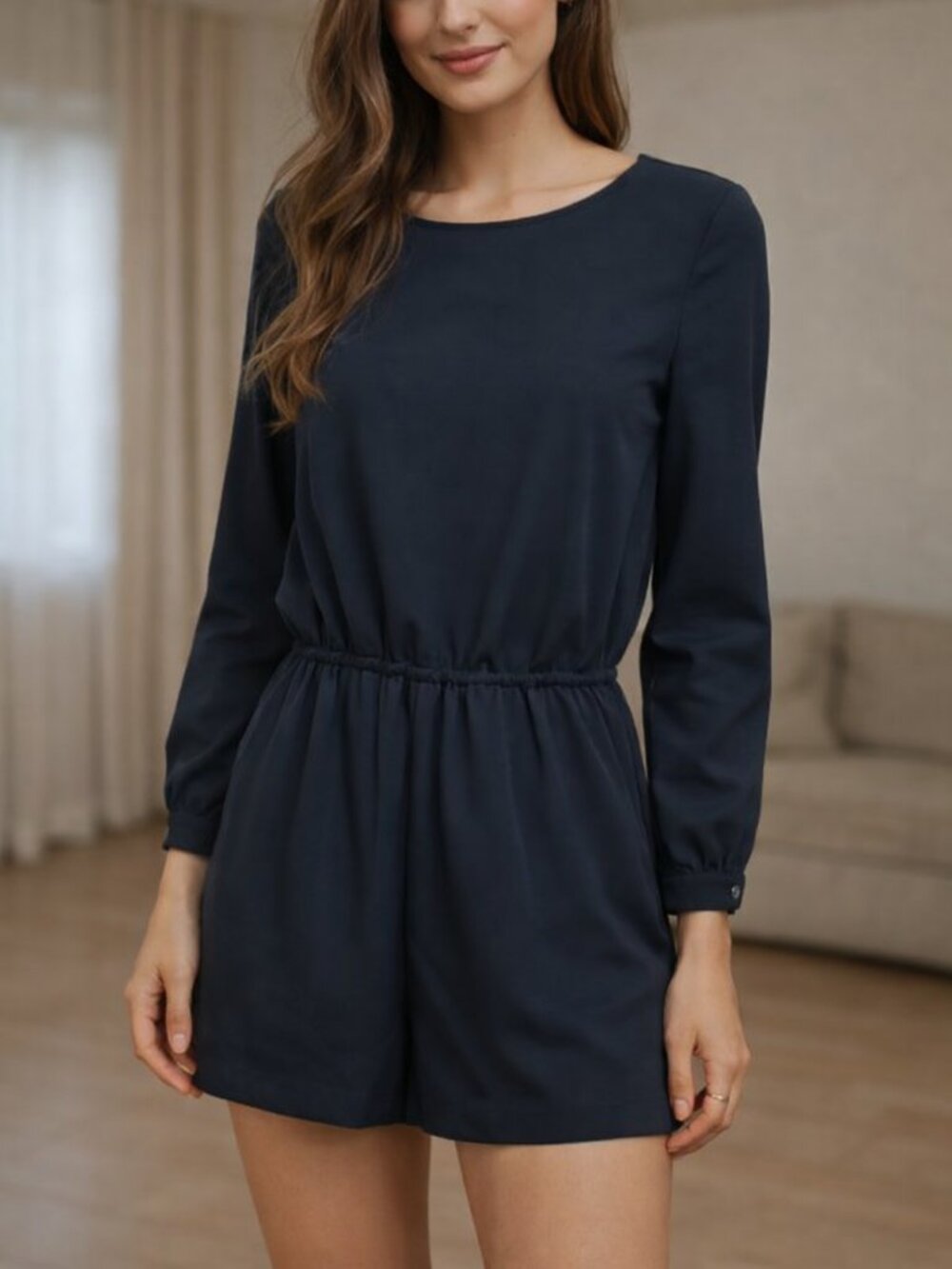 Wilfred black long sleeve romper shorts XXS